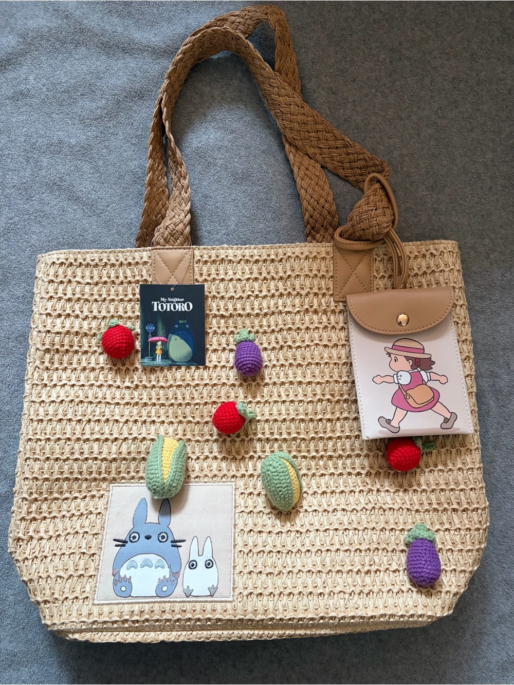 Studio Ghibli My Neighbor Totoro Knit Veggie Tote Bag